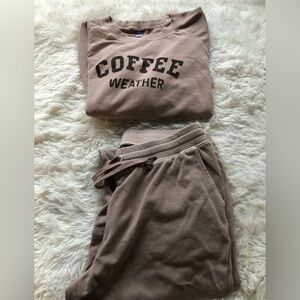 Coffee Weather Sweatshirt & Sweat pants Sz L